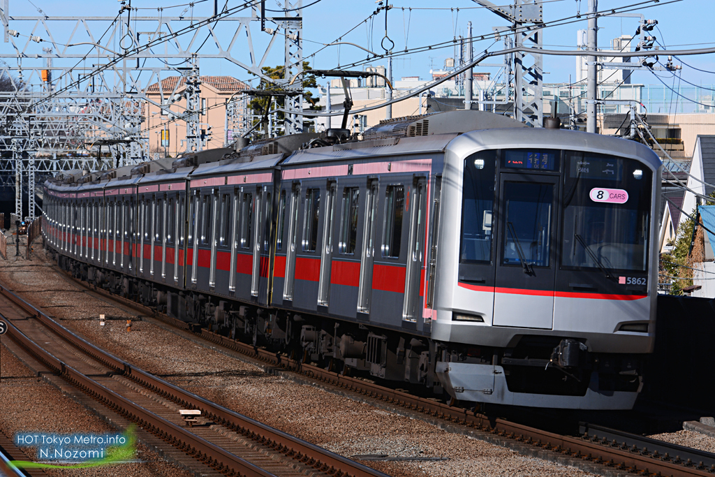 多摩川で東横線と目黒線を撮影