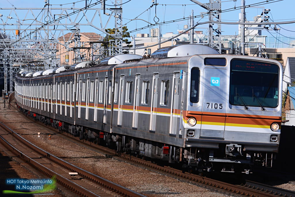 多摩川で東横線と目黒線を撮影