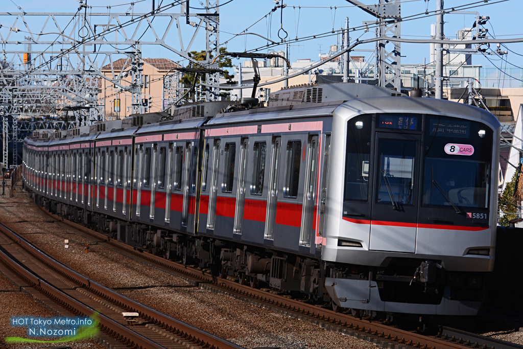 多摩川で東横線と目黒線を撮影