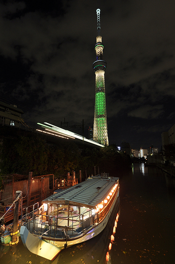 東京スカイツリー　クリスマスライティング「シャンパンツリー」　源森橋　　2012年11月18日