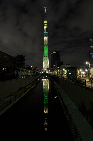 東京スカイツリー クリスマスライティング「シャンパンツリー」 十間橋 2012年11月25日