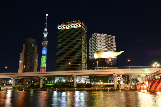 東京スカイツリー　光の三原色ライティング（台東区側）