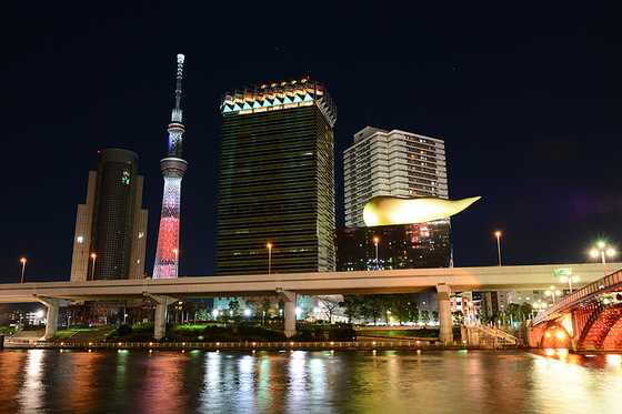 東京スカイツリー　光の三原色ライティング（台東区側）